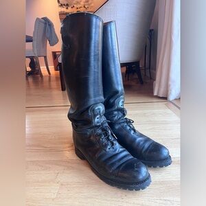 Vibram Men's Black Leather Tall Boots